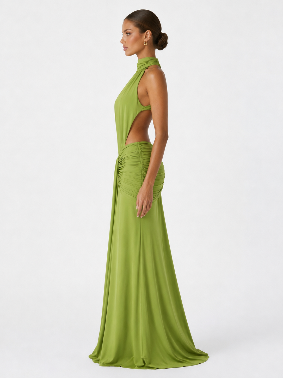 Vega | Vestido Largo Cuello Alto con Espalda Abierta