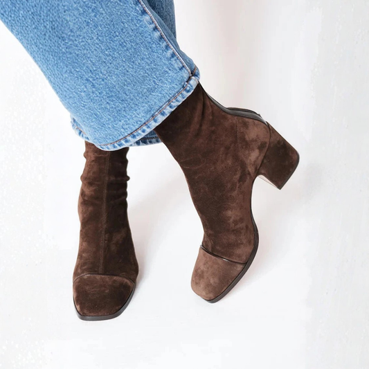 Ainara | Botas elegantes de ante con tacón