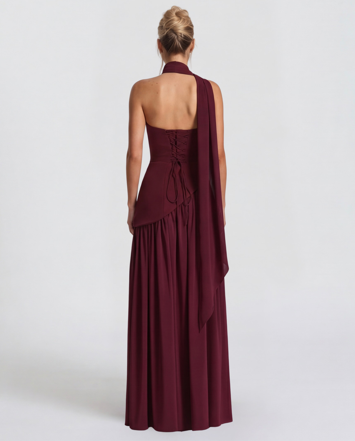 Carmen | Vestido Maxi Palabra de Honor con Pañuelo