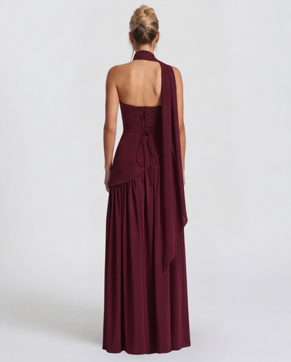 Carmen | Vestido Maxi Palabra de Honor con Pañuelo