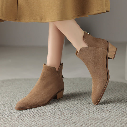 Rita | Botas rectas de piel auténtica