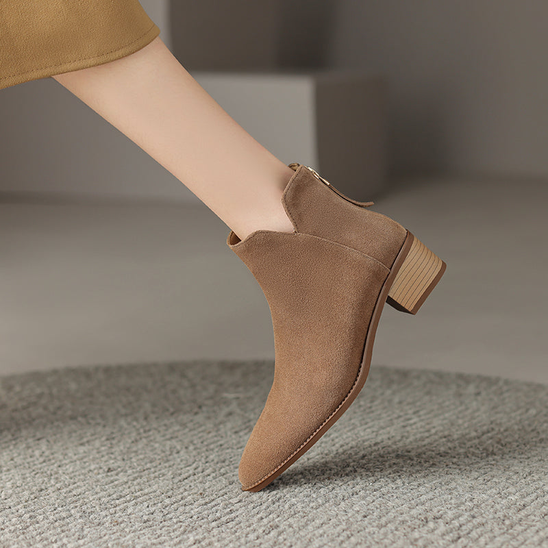 Rita | Botas rectas de piel auténtica