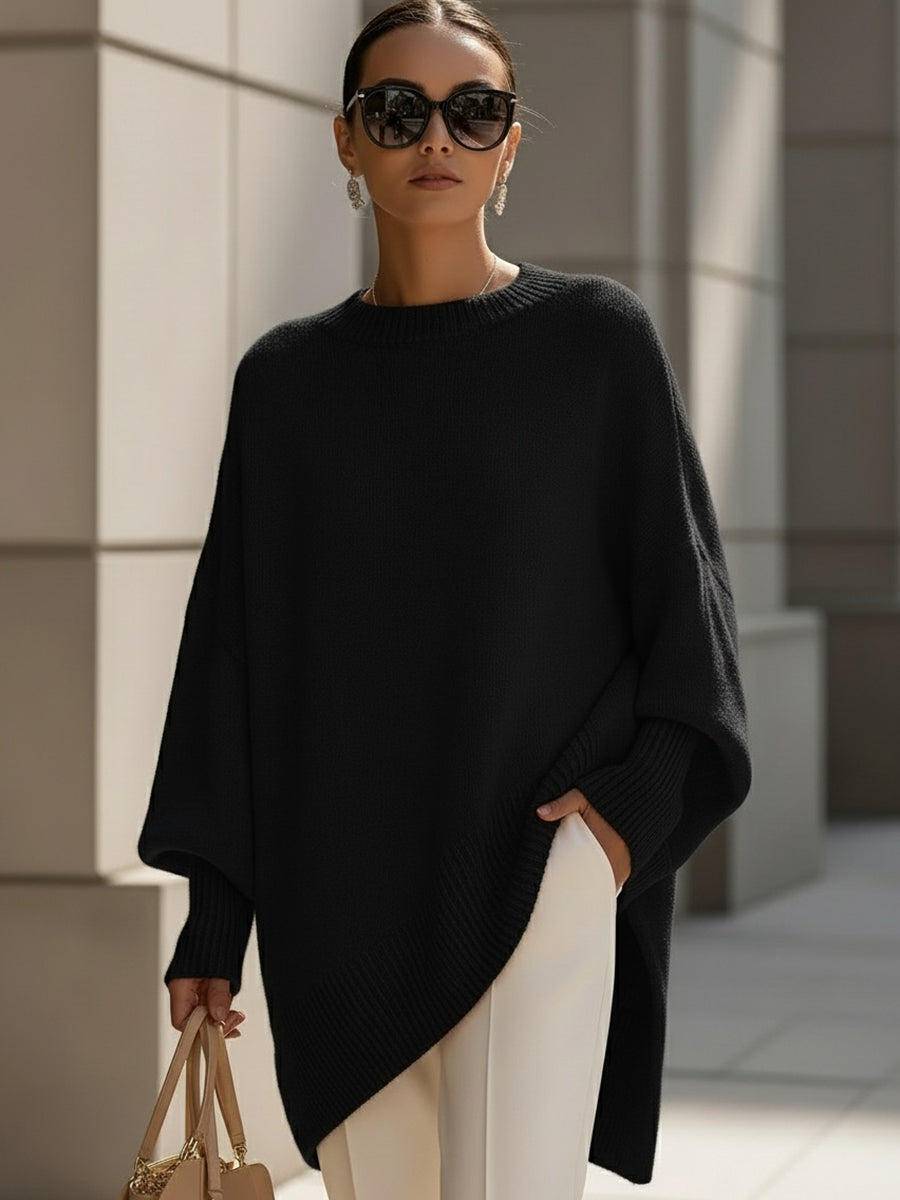 Teresa | Jersey holgado drapeado con cuello ancho