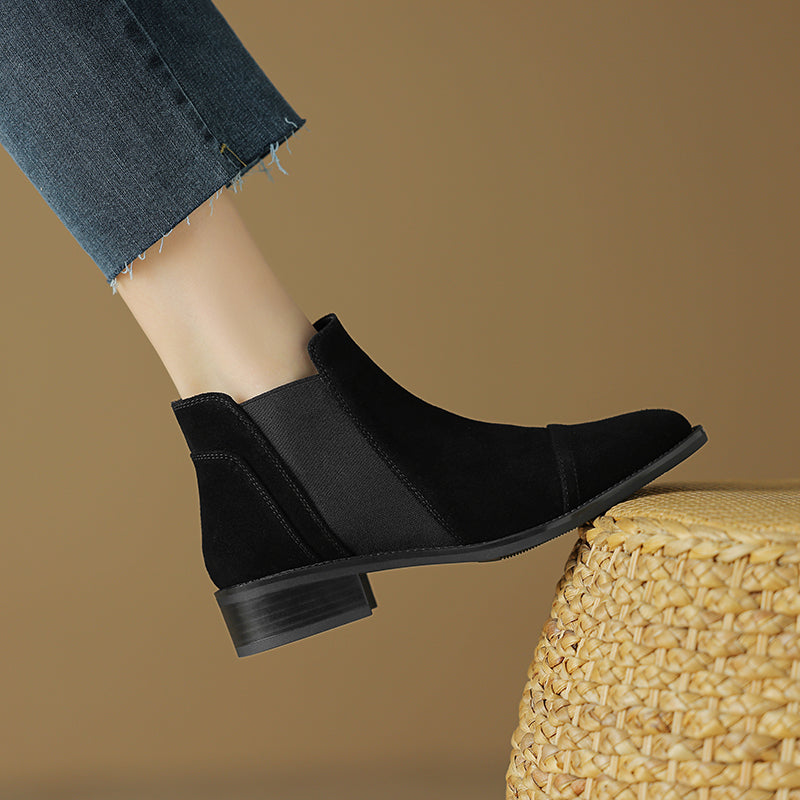 Leocadia | Botas de ante auténtico con detalle en la punta