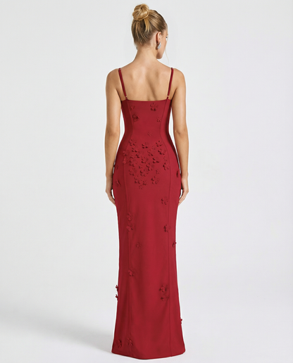 Patricia | Vestido Maxi Corsé con Flores y Abertura