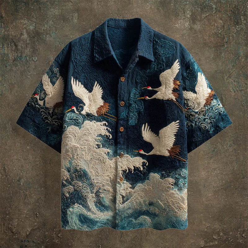Felipe | Camisa de verano con diseño de grullas