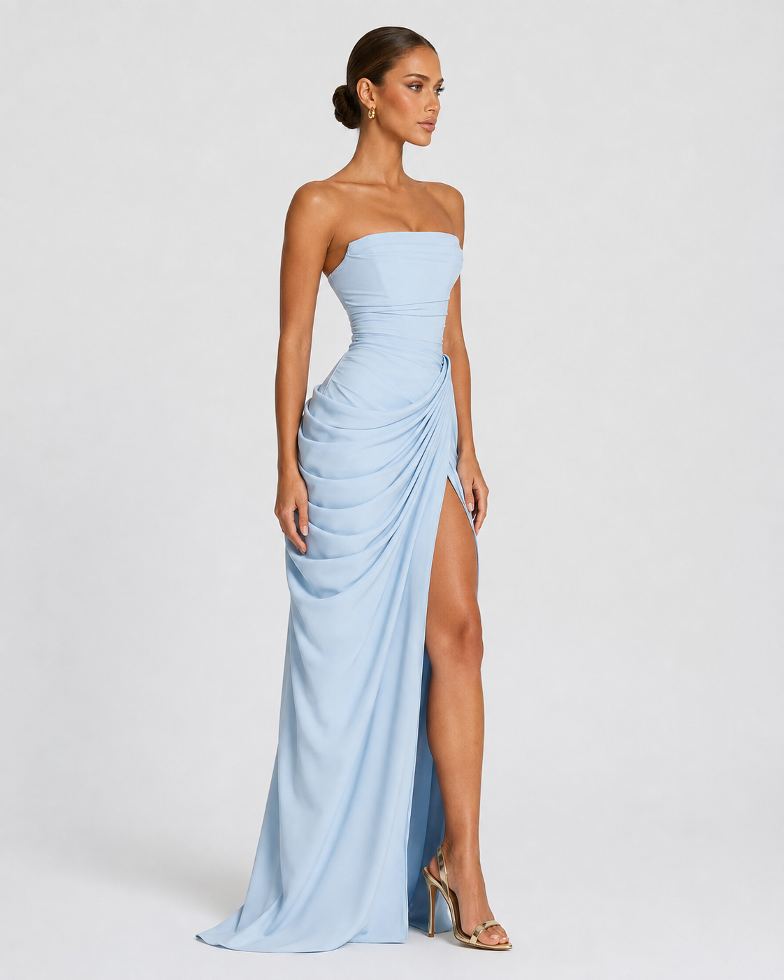 Elena | Vestido Maxi Drapeado con Corsé