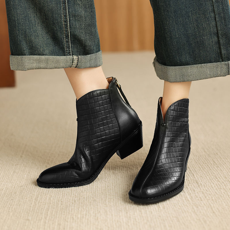 Iratxe | Botas de piel auténtica de caña recta