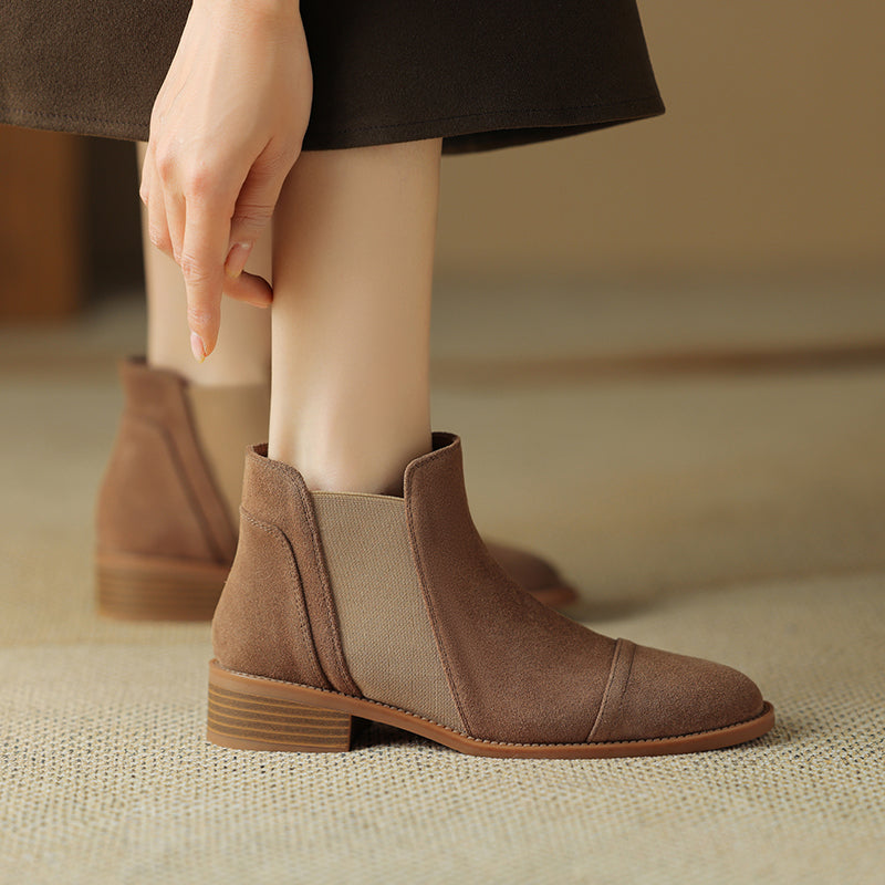 Leocadia | Botas de ante auténtico con detalle en la punta