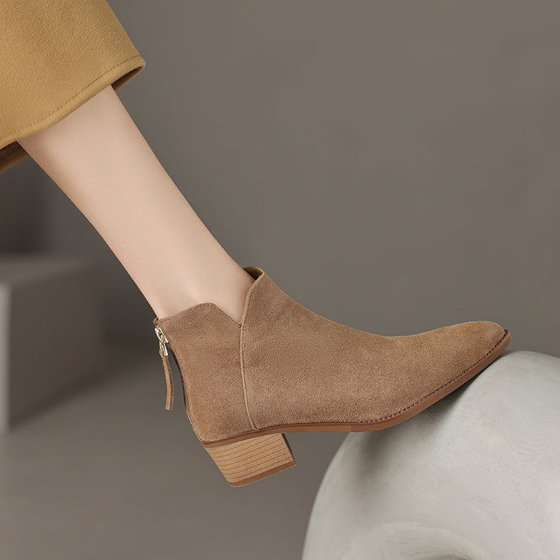 Rita | Botas rectas de piel auténtica