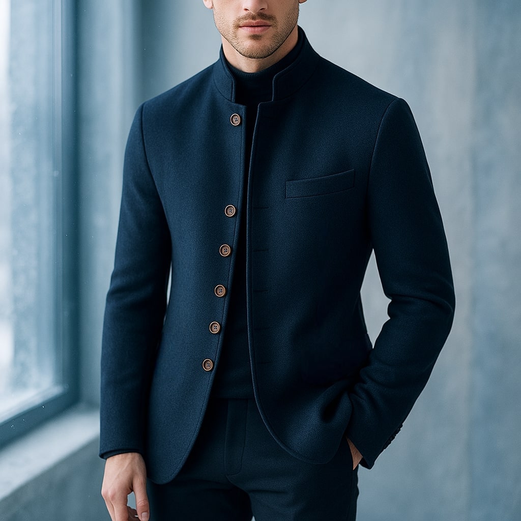 Alberto | Chaqueta de lana con cuello mao
