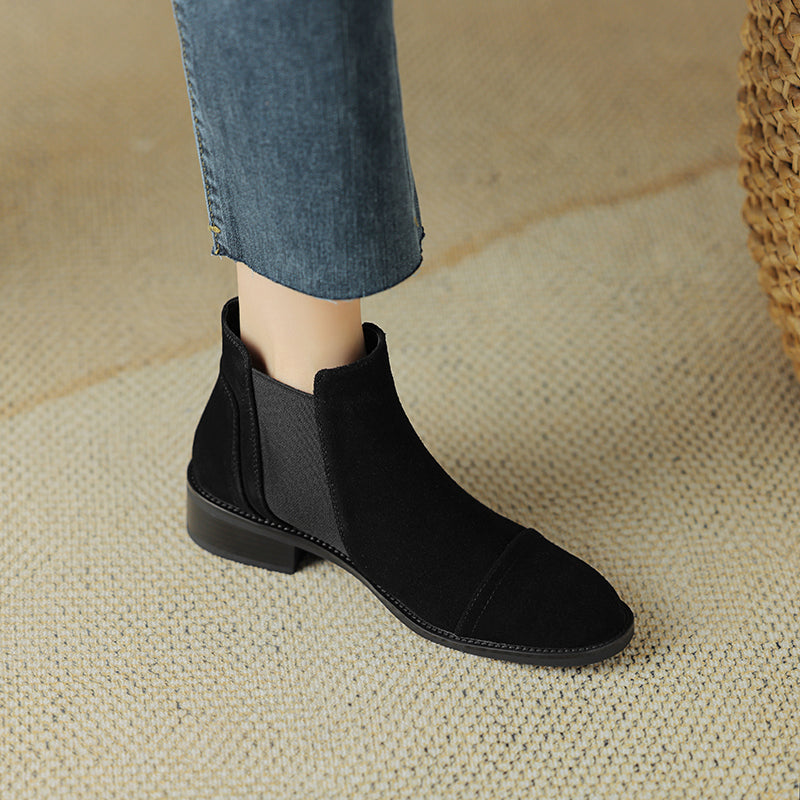 Leocadia | Botas de ante auténtico con detalle en la punta