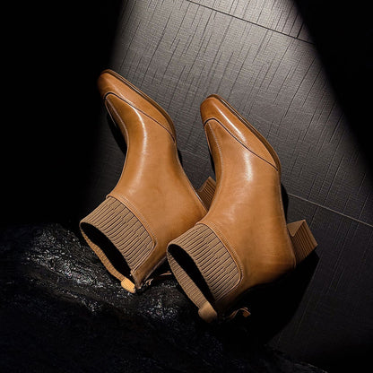 Gracia | Botines de piel auténtica con tacón