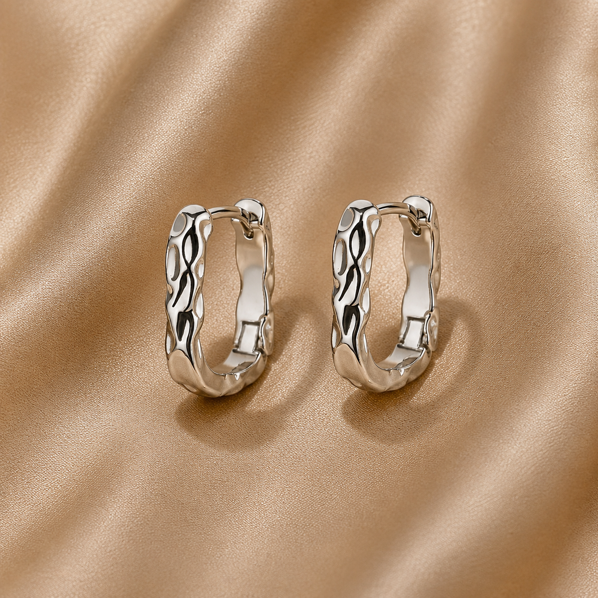 Nerea | Pendientes Aro Trenza Plata