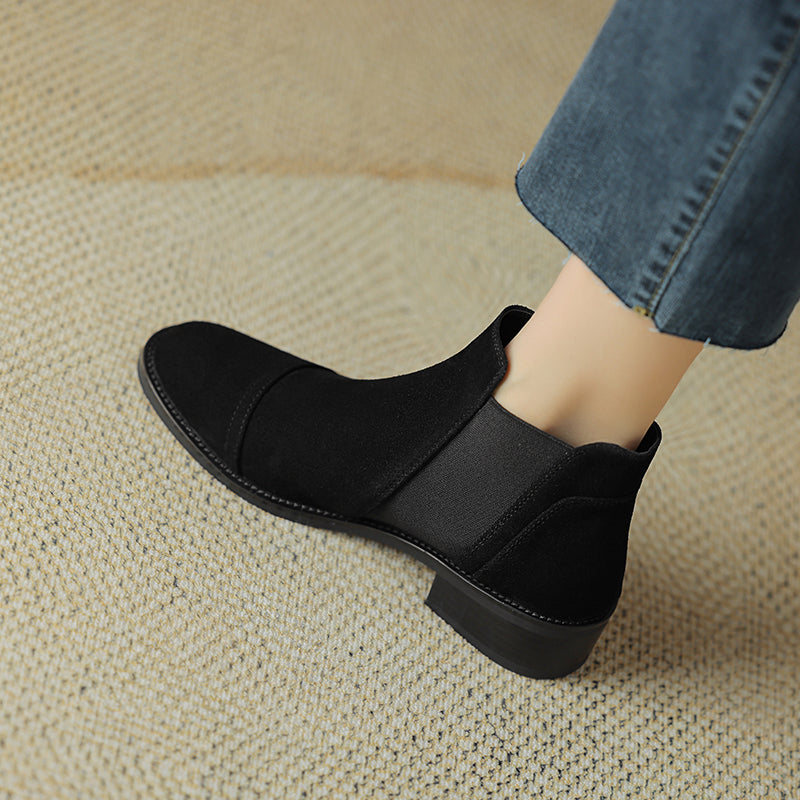 Leocadia | Botas de ante auténtico con detalle en la punta