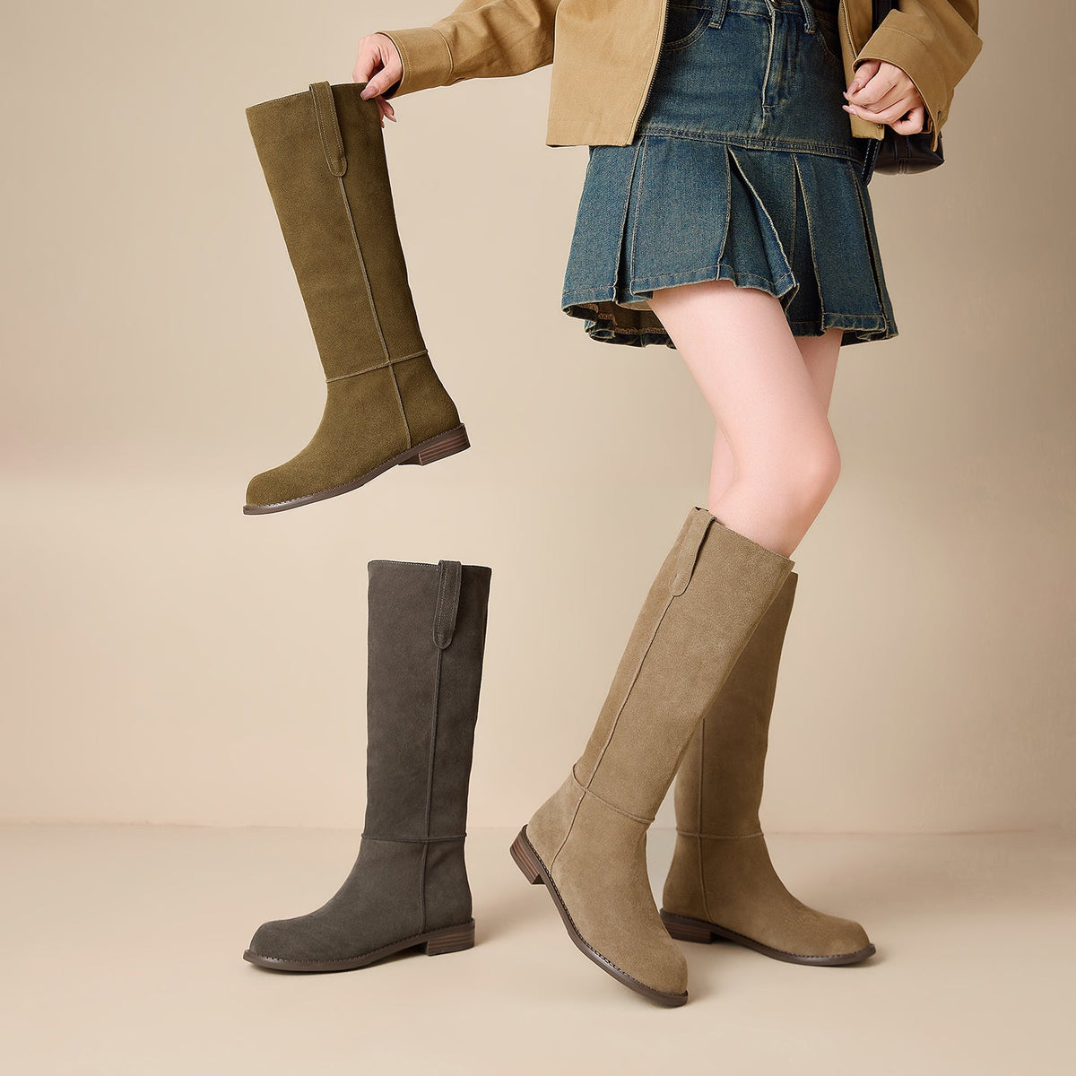 Úrsula | Botas de ante hasta la rodilla