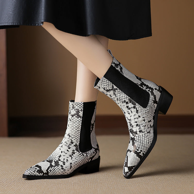 Telma | Botines de piel efecto serpiente