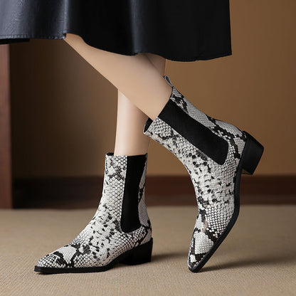 Telma | Botines de piel efecto serpiente