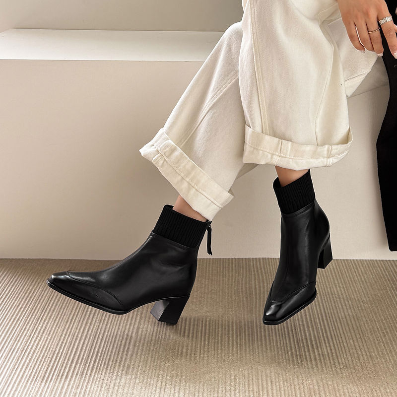 Gracia | Botines de piel auténtica con tacón