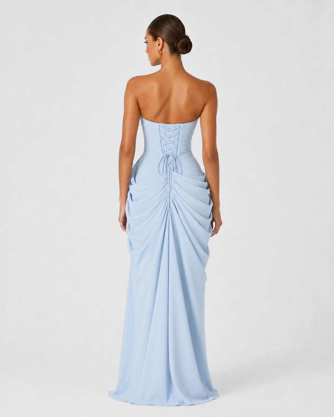 Elena | Vestido Maxi Drapeado con Corsé