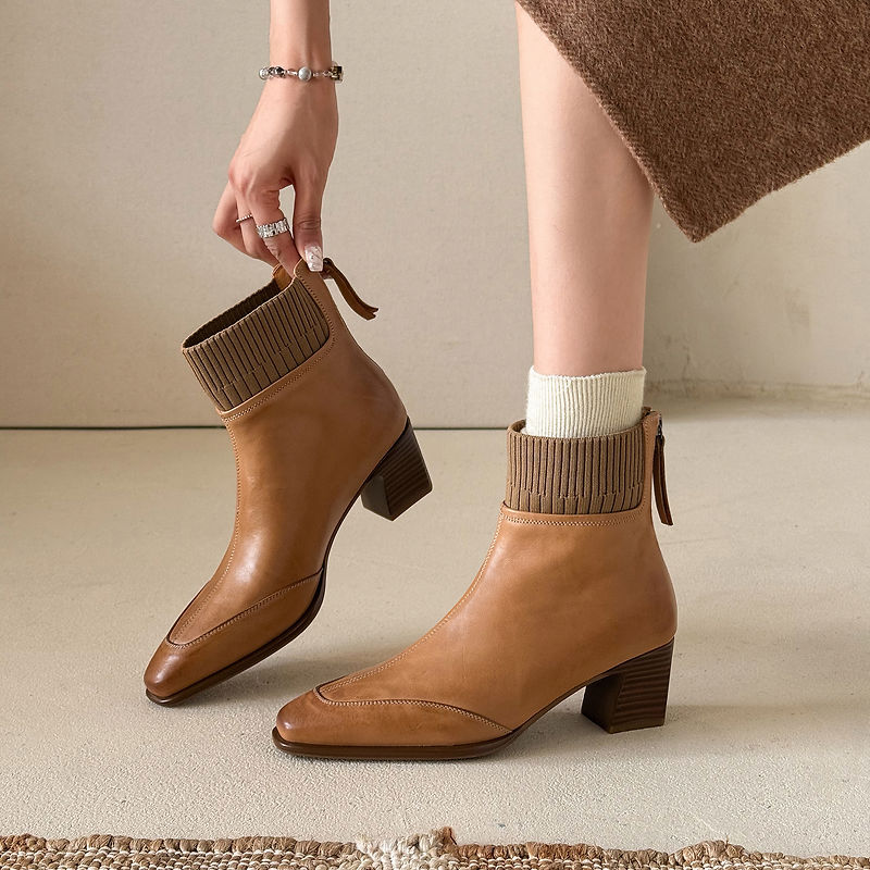 Gracia | Botines de piel auténtica con tacón