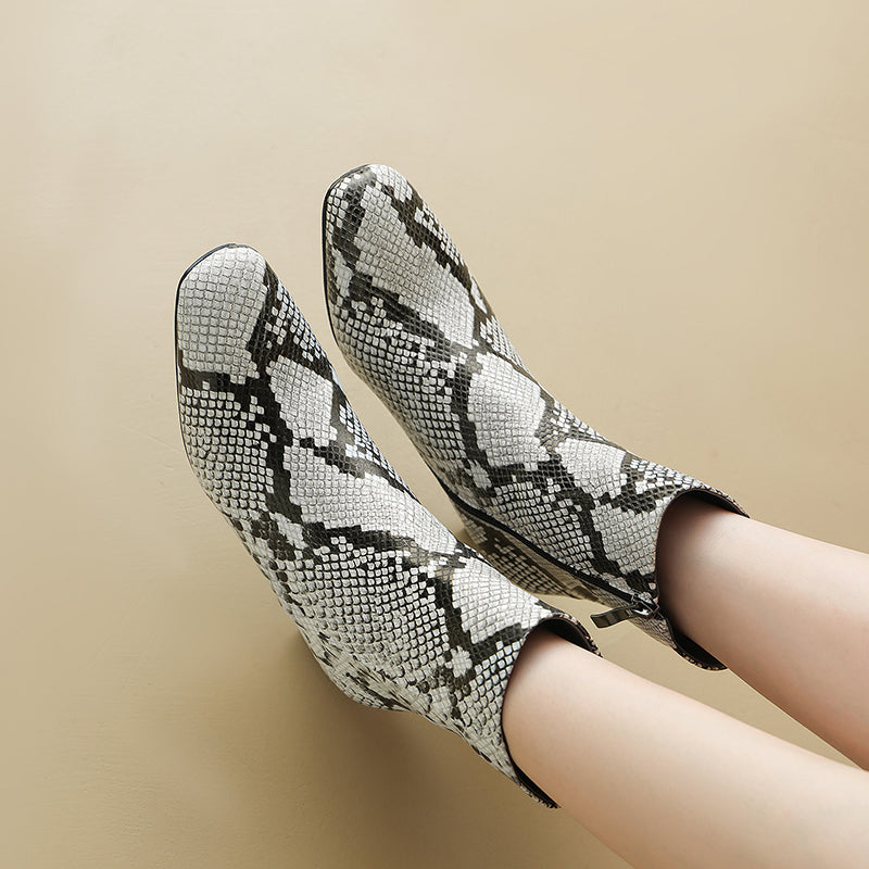 Milagros | Botines efecto reptil