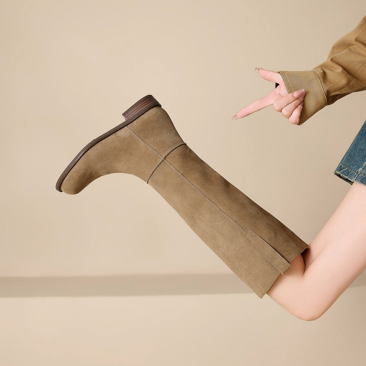 Úrsula | Botas de ante hasta la rodilla