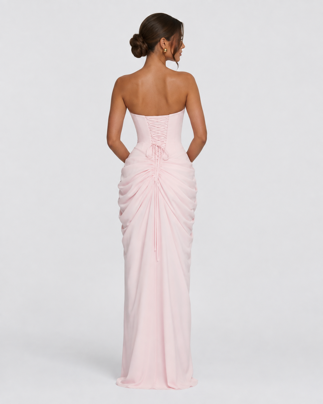 Elena | Vestido Maxi Drapeado con Corsé