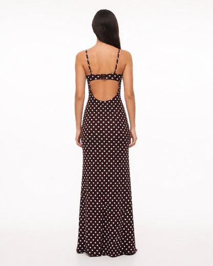 Candela | Vestido Maxi de Lunares con Espalda Abierta