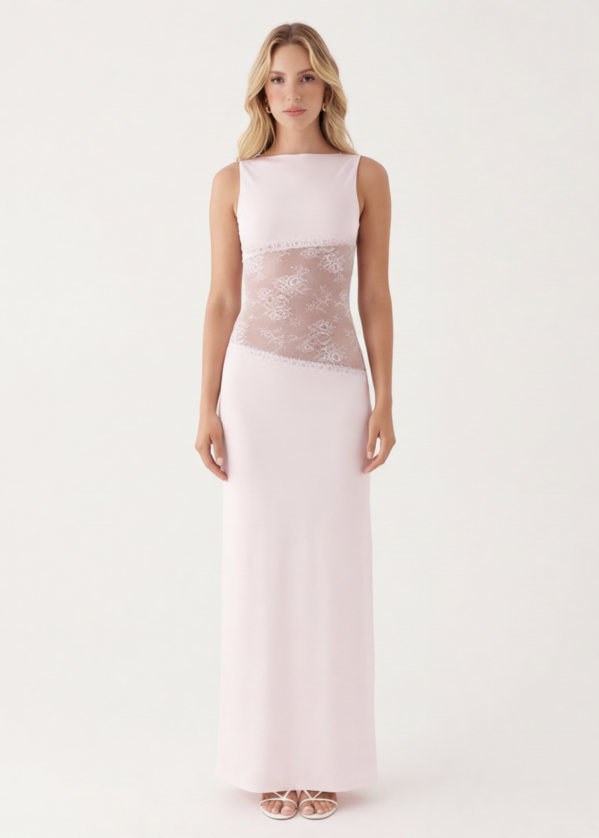 Julia | Vestido Maxi Cuello Alto con Encaje