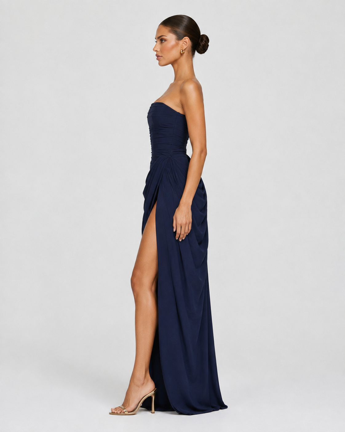 Elena | Vestido Maxi Drapeado con Corsé