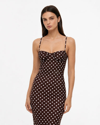 Candela | Vestido Maxi de Lunares con Espalda Abierta