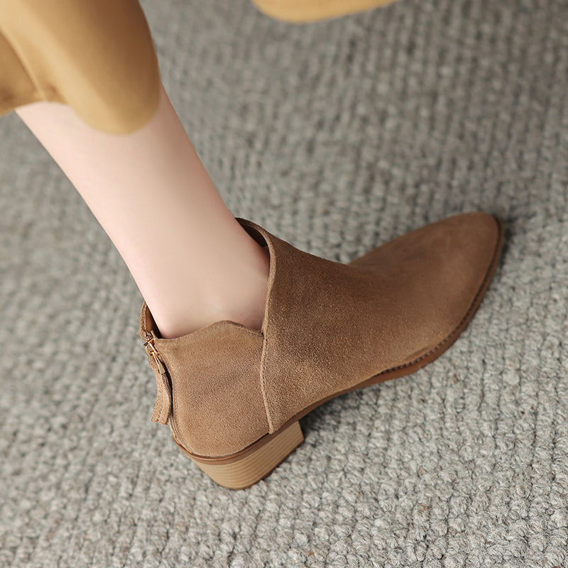 Rita | Botas rectas de piel auténtica