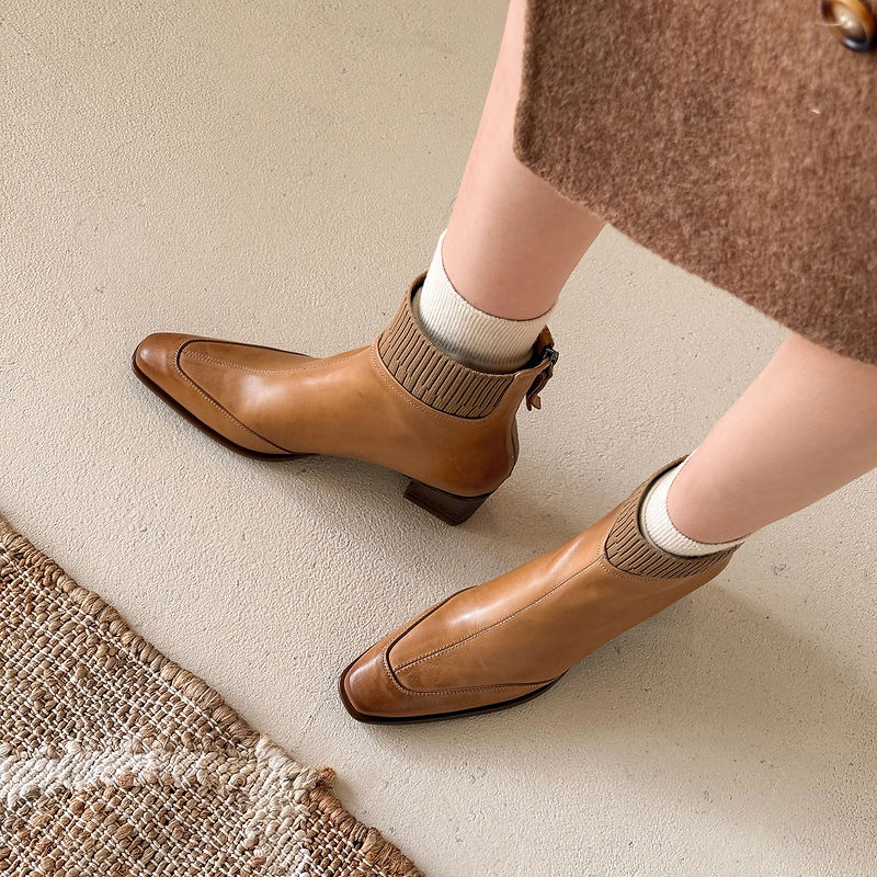 Gracia | Botines de piel auténtica con tacón