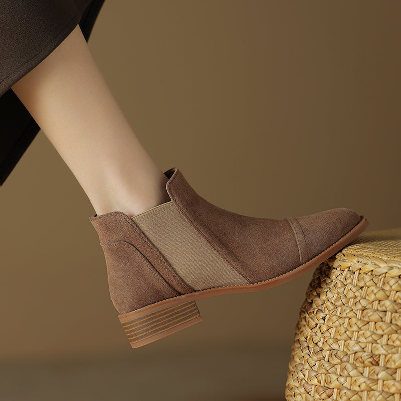 Leocadia | Botas de ante auténtico con detalle en la punta