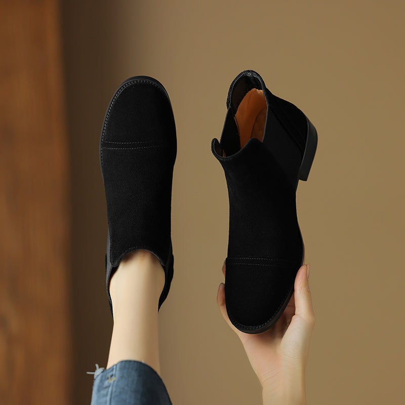 Leocadia | Botas de ante auténtico con detalle en la punta