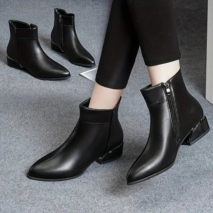 Lara | Botas de piel con tacón ancho