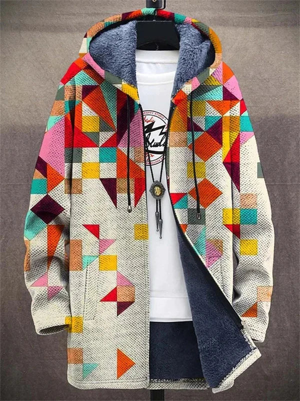 Noelia | Cárdigan de patchwork con capucha