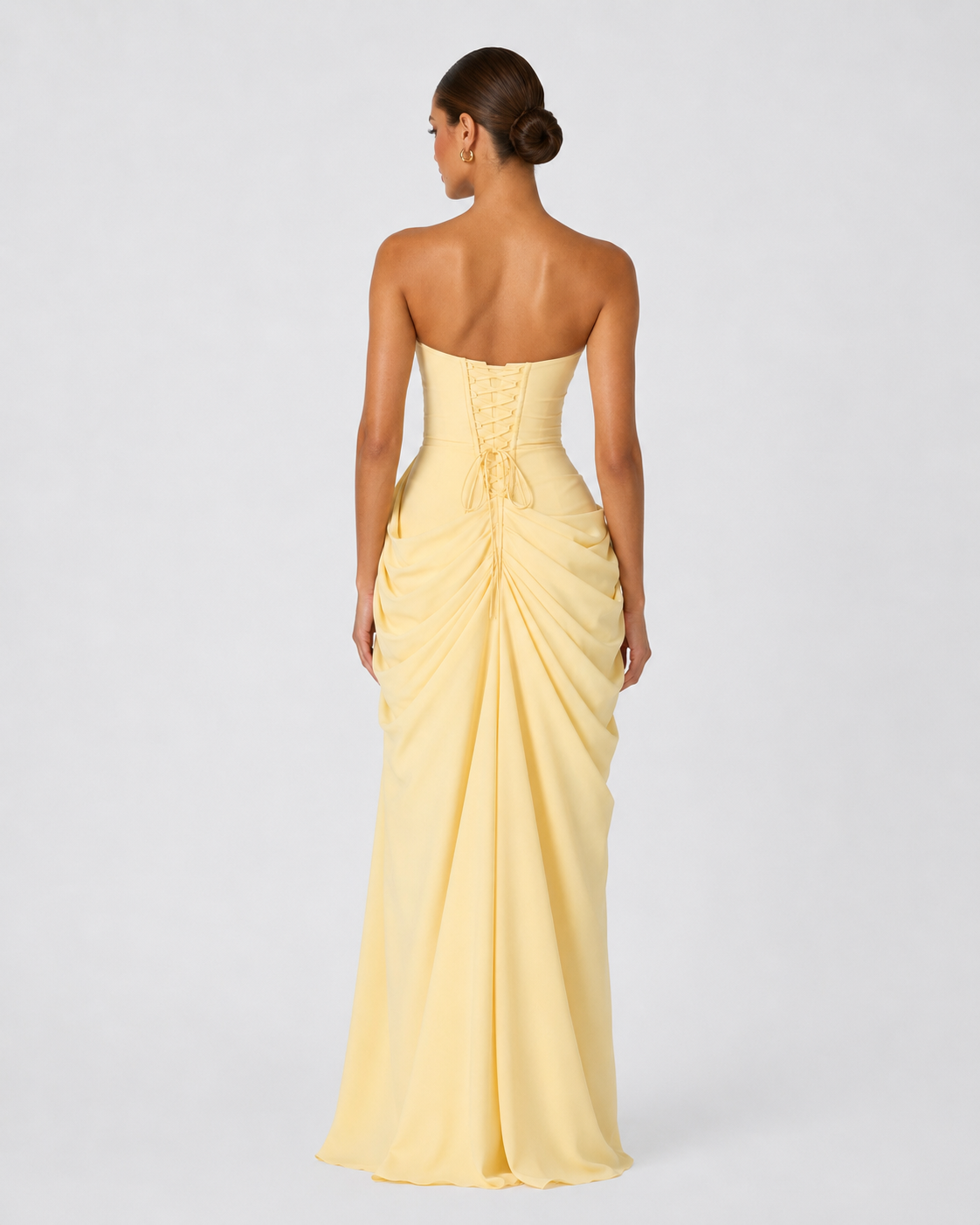 Elena | Vestido Maxi Drapeado con Corsé