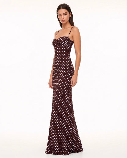 Candela | Vestido Maxi de Lunares con Espalda Abierta