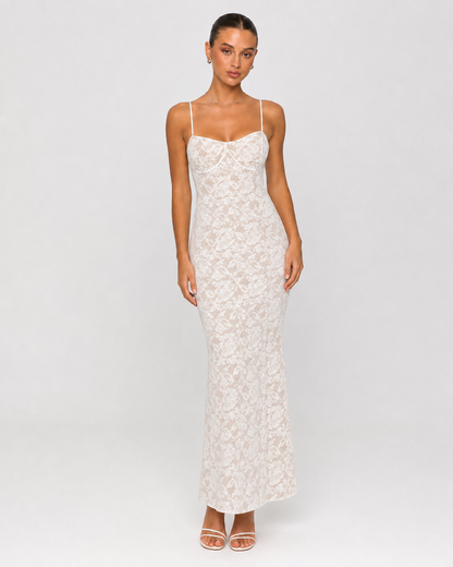 Blanca | Vestido Maxi de Encaje Floral