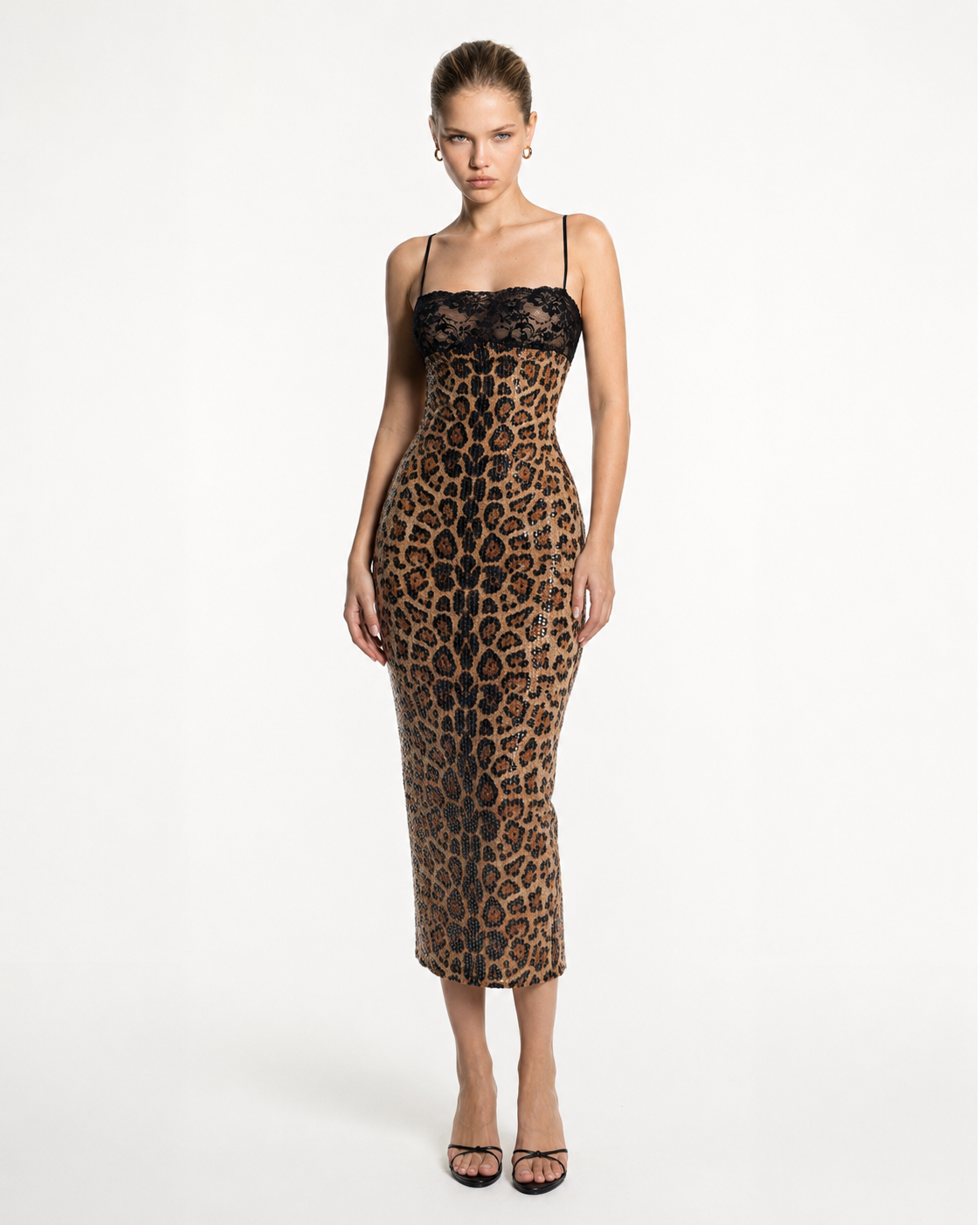 Ángela | Vestido Maxi Leopardo con Encaje