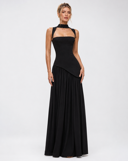 Irene | Vestido Maxi con Pañuelo y Abertura