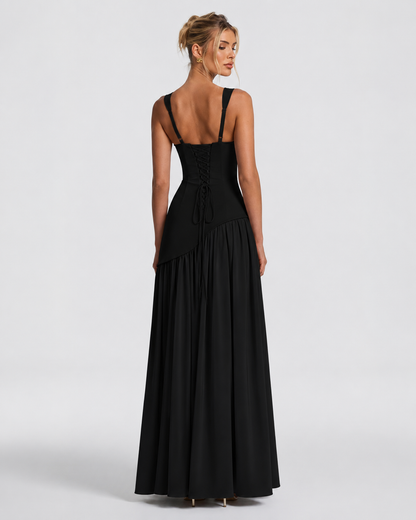 Irene | Vestido Maxi con Pañuelo y Abertura
