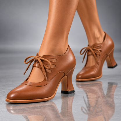Amparo | Tacones de piel con cordones