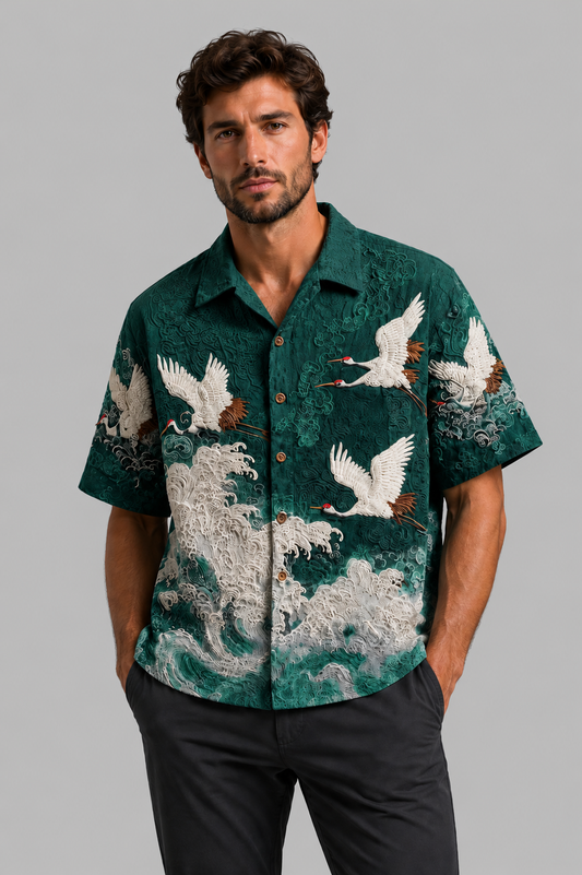 Felipe | Camisa de verano con diseño de grullas