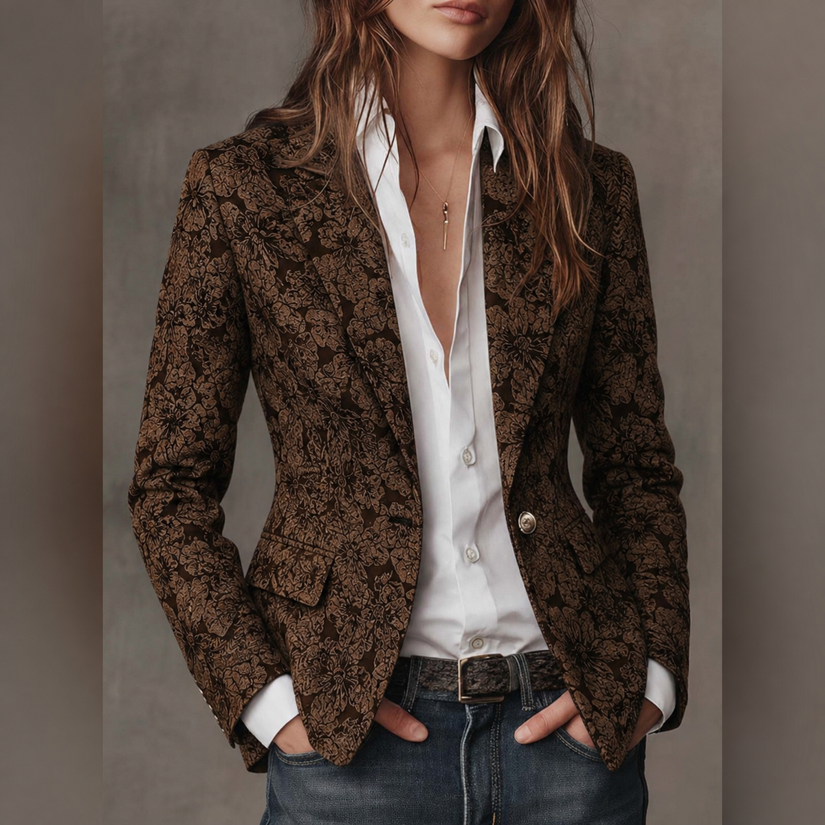 Maite | Blazer entallado de jacquard paisley