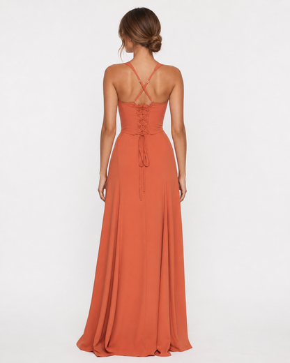 Marta | Vestido Maxi Corsé con Escote Corazón
