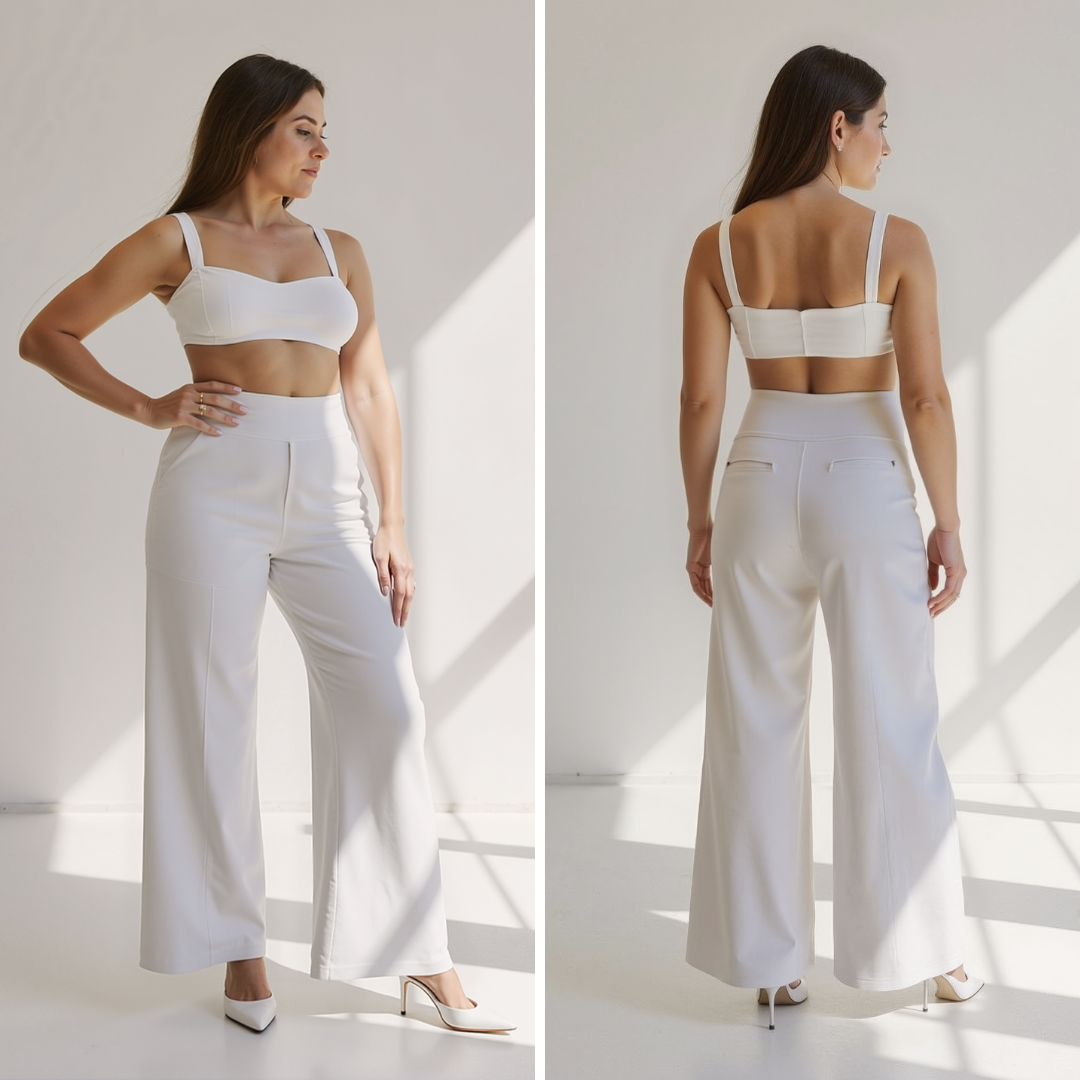 Elena | Pantalón acampanado de cintura alta - Valeria Llorente