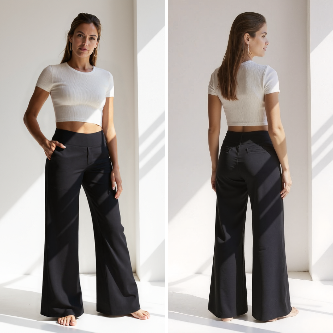 Elena | Pantalón acampanado de cintura alta - Valeria Llorente